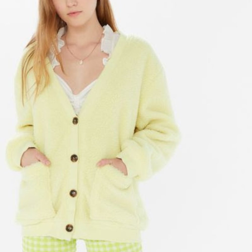 Uo Teddy Button-Front Sweater Jacket - image 2